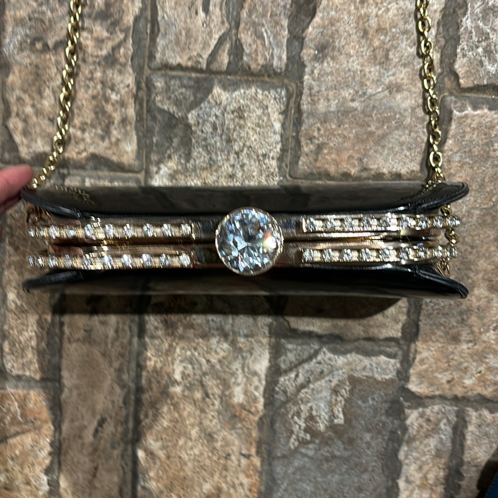 Vintage Rhinestone Clip Chain Purse - Picture 4 of 8